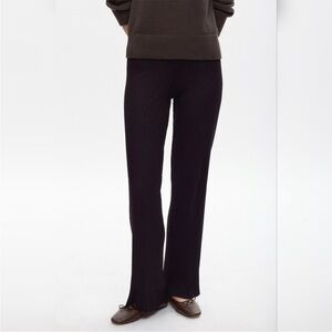 Kotn Ribbed Lounge Pants Black size small wide leg high rise